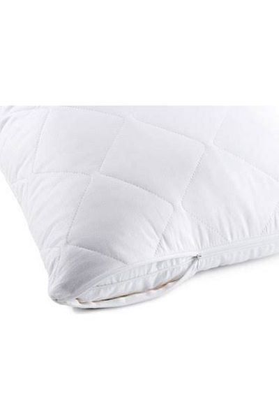 AYHOME 2 Pieces Quilted Zippered Pillow Mat Pad Protector White Pillow Case 50 X 70