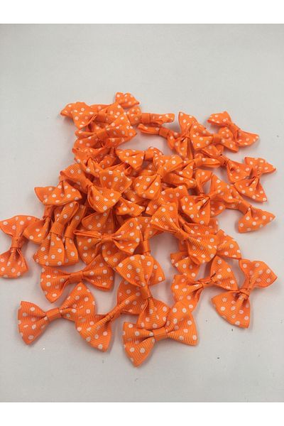 Chuva Orange Polka Dot Bow - 25 Pieces