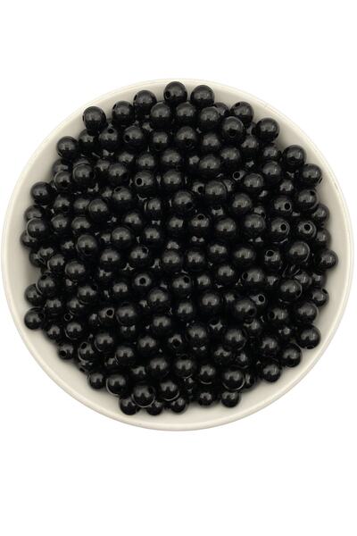 Hedef Bijuteri 50 جرام 8 مللي متر أسود اللون فاخر/حبات اللؤلؤ البلاستيكية الف...