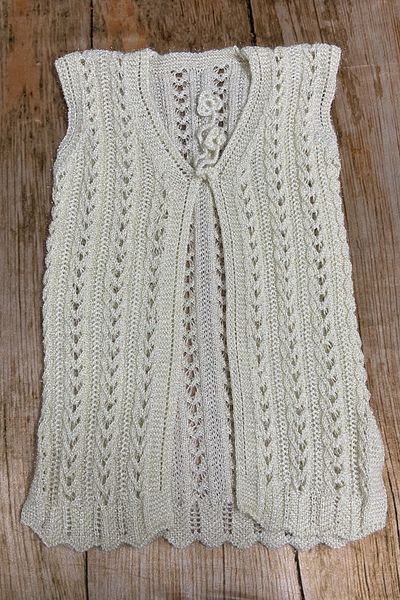 Çt Çeyizci Tekstil Dowry Vest, Glitter Vest, Braided Vest, Gift Vest, Bridal Glitter Vest - Cream