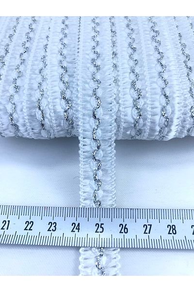 Hobigram 5 Meters White Silver Three Line Decorative Ribbon for Packaging Ornament Edge Ornament – Decorative Ribbon