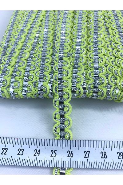 Hobigram Light Green Silver Detailed Zigzag Water Stone 5 Meters for Packaging Ornament Edge Ornament – Decorative Ribbon
