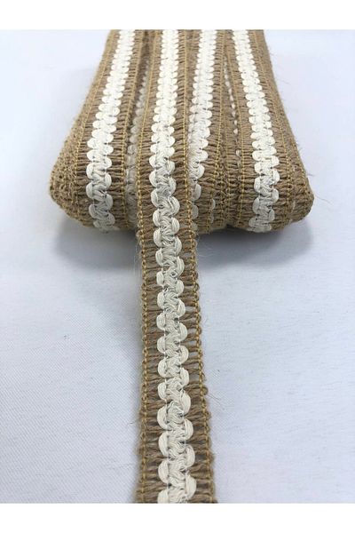 Hobigram 5 Meters White Detailed Wicker Decorative Ribbon for Decoration Packaging Edge Ornament – Decorative Ribbon