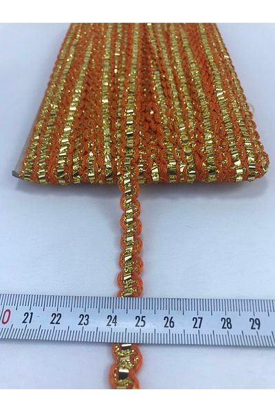 Hobigram 5 Yards Orange Gold Detailed Zigzag Water Stone for Packaging Ornament Edge Ornament – Decorative Ribbon – De