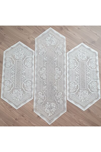 WENESSİ Kdk Örme Tül Kumaş 3lü Oda Takımı