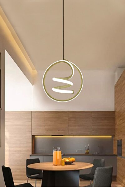 RSCOLLECTIONS Modern Tekli Sarkıt Led Avize Antre  Oda Helezon 3 Renk Ledli Avize