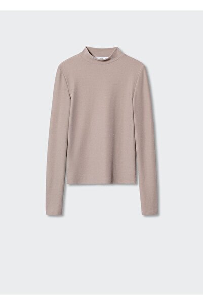 MANGO Woman Garatlan nyakú fényes póló