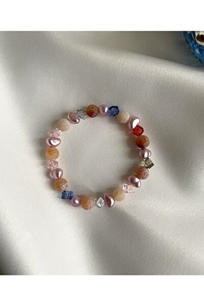 Padore Accessory Akik Doğal Taşlı, Kristal Detaylı, Kalp Motifli Çok Şık Bile...