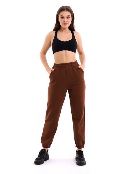 Winmoda34 Γυναικεία φούτερ Jogger Loose Cut Thick 3 Thread Raster