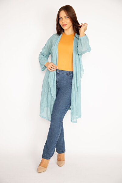 Şans Dámský velký zelený svetr s volným límečkem 65n34778