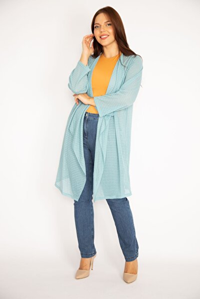 Şans Dámský velký zelený svetr s volným límečkem 65n34778