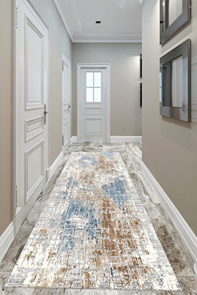 DEKOMOD Dekoratif Dijital Baskılı Kaymaz Taban Yıkanabilir Tüylenmez Kadife K...