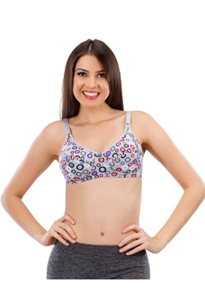 Liza Γυναικείο πολύχρωμο μοτίβο με σφουγγάρι από χτενισμένο βαμβακερό σουτιέν