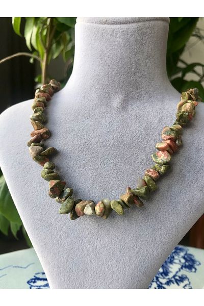 Doğaltaş Unacite (EPIDOT) necklace