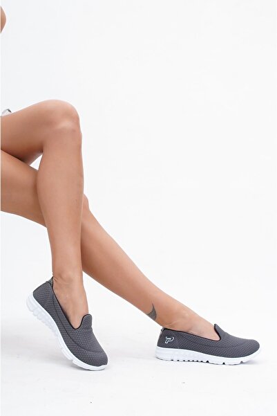 Deripabuc Smoked White Women's Sports Ballerina Walking Shoes Dp23-0201