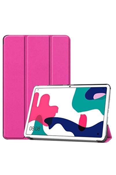 MOBAX Huawei Mate Pad T10 / T10s Kılıf Pu Deri Smart Standlı Case Pembe
