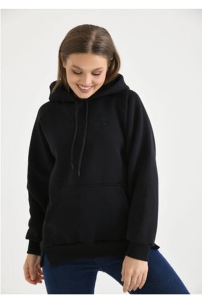 Lamia Γυναικείο φούτερ με κουκούλα μπροστά κεντημένο