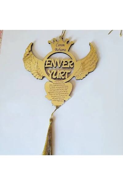 Evsay Isme Özel Araba Süsü Pleksi Araba Dikiz Aynası Süsü Gold Babama Özel Ya...