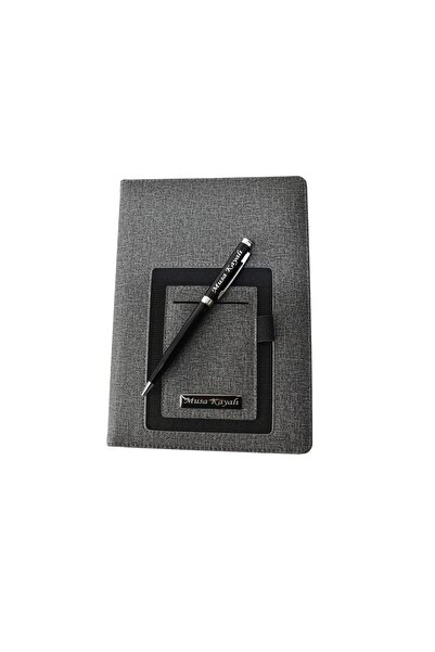 Sanat Hediyelik Kişiye Özel Füme Tarihsiz Defter Ve Metal Kalem Isimli / Öğre...