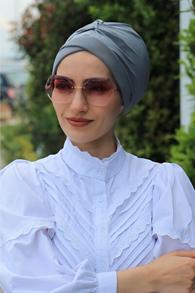 merveninbutiği Pratik Çapraz Hazır Bone Gri