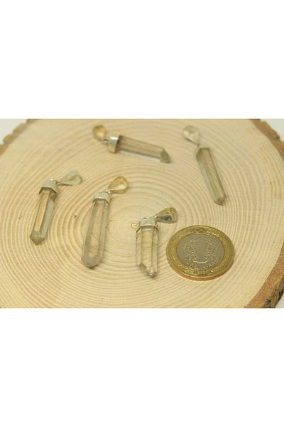 Yasamtohumu Piatra de cuarț de cristal 925 pandantiv cu atașament din argint sterling