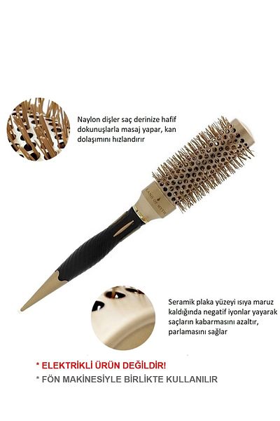 LAND OF MYTH 32 mm - Lom1162 Nano Technology Ceramic Ionic Thermal Blow Dry Hair Brush Professional Series