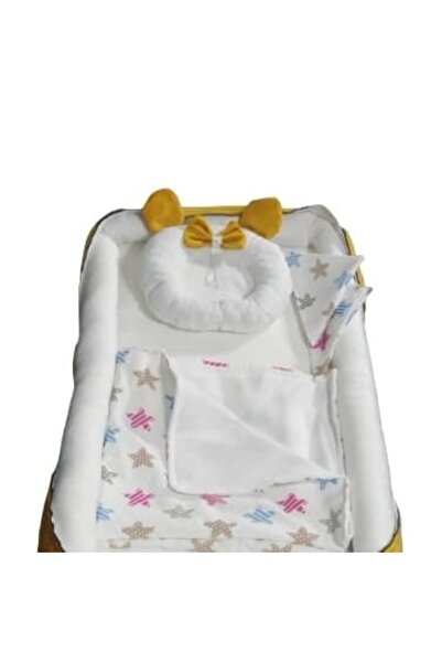 Genel Markalar Anne Bebek Çantalı Babynest Bebek Çantası Taşına Bilir Ebeveyn Yanı Reflü Yatağı Sarı