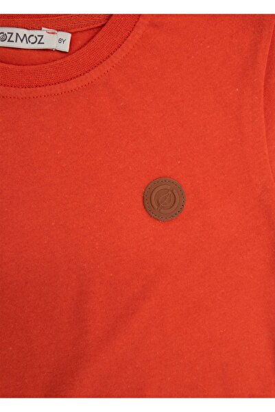 Ozmoz By Mukadder Özden Boy's Recycle Cotton Long Sleeve Orange Tshirt