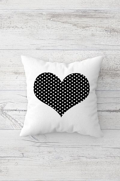 on the clouds Heart And Polka Dot Pattern Spotted Hidden Zippered Throw Pillow Cover Sofa Pillow Cover Set(4pcs)