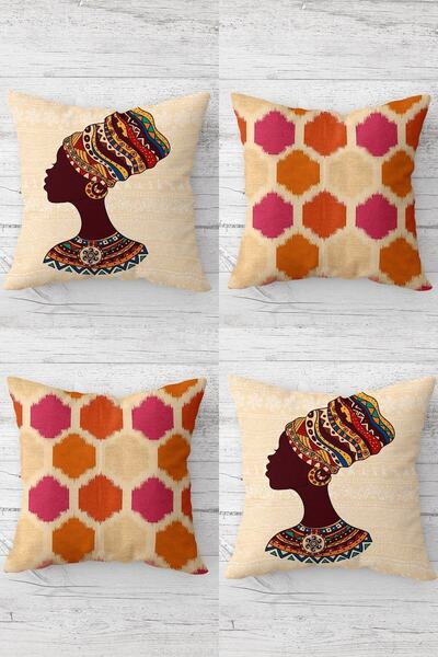 Pelangi Ethnic African Black Woman Concealed Zippered Throw Pillow Cover Seat...
