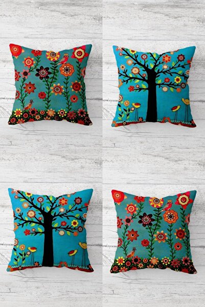 Pelangi مجموعة أغطية وسائد للأريكة بسحاب مخفي منقوشة على شكل زهور فرع الربيع ...