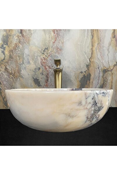 SİPAHİMARBLE Menekşe Sarılı Mermer Çanak Lavabo
