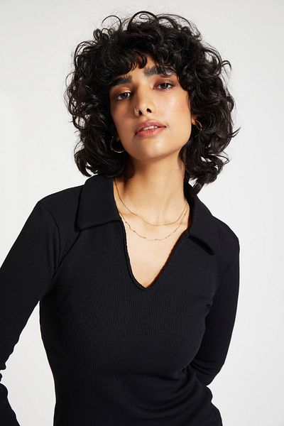 Trendyol Collection Μαύρο Ριμπ Πλεκτό Φόρεμα Bodycon TWOAW22EL0077