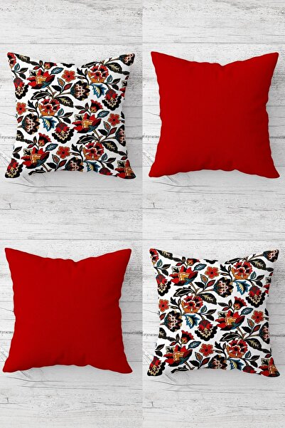 linazaitun Ethnic Mosaic Flower Patterned Hidden Zippered Throw Pillow Cover ...