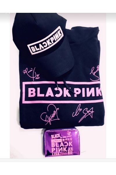 GC GÖKHAN CLUB Blackpink суитшърт шапка портфейл 2 прежда повдигната