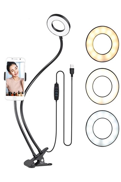 gaman Akrobatik Masa Lambası Telefon Tutucu Canlı Yayın Işığı 3 Renk Işık 12w...