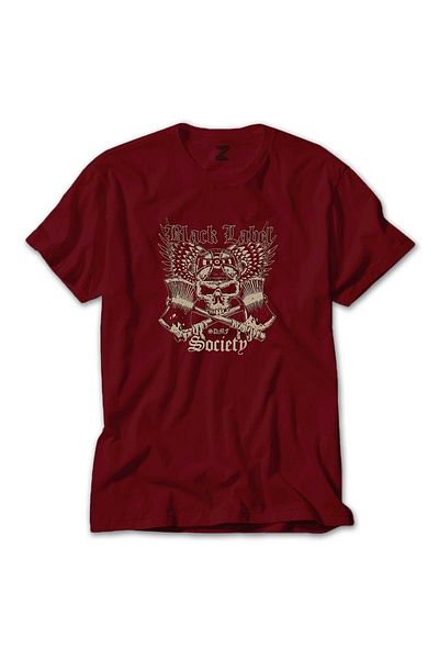 Z zepplin Tricou roșu clasic Black Label Society Skull
