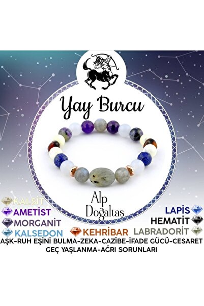 Alp Doğal Taş Yay Burcu Bilekliği