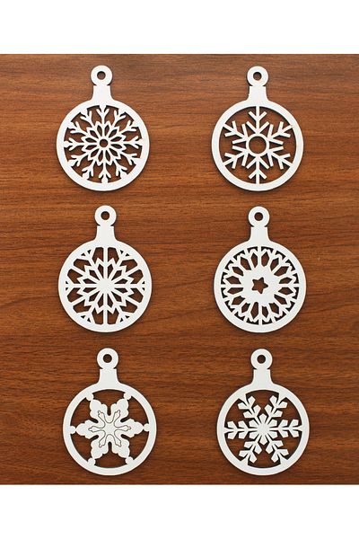 Lora Wedding Can be painted! 9cm 6 Pieces Mixed Wooden Snowflake