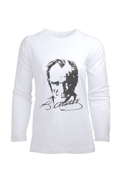 Çello mello Tricou Ataturk alb cu mânecă lungă pentru copii unisex