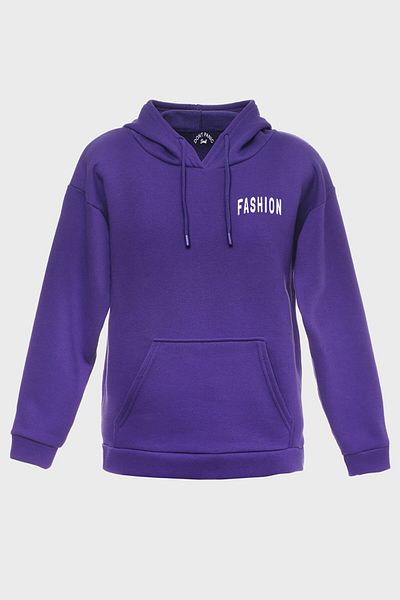 DEEPSENCE Unisex Owersize Hooded Sweatshirt Purple Fashionbazaar Print