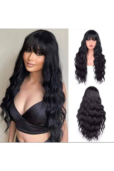 Fenomen Peruk Μαύρη κυματιστή περούκα με καρφίτσα