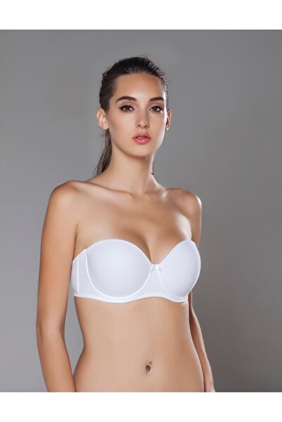 MOONLİGHT 2153 Cotton Dolgusuz Straplez Sütyen Beyaz