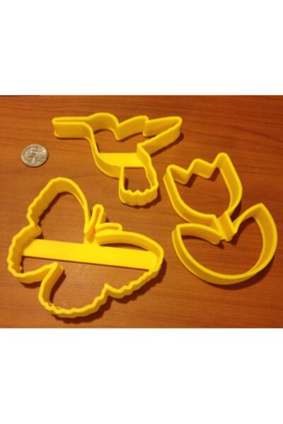 Bi'şeyler Sepeti مجموعة قوالب البسكويت الربيعية المكونة من 3 قطع