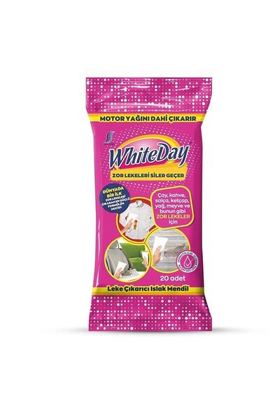 WHİTEDAY 20 Pcs Stain Remover Wet Wipes White Difficult Stain Remover Wipes
