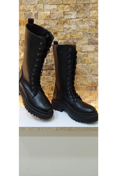 MONAROSA 2131 Siyah Fermuarlı Bağcıklı Bot