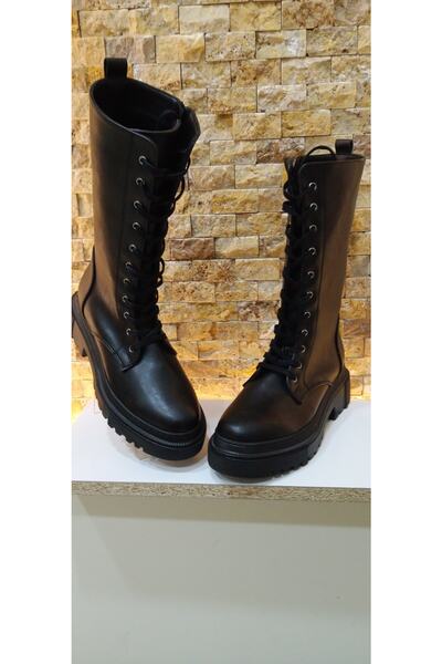 MONAROSA 2131 Siyah Fermuarlı Bağcıklı Bot