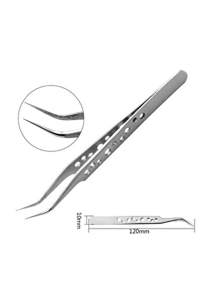 ELLEA NAIL Bir Adet Profesyonel Paslanmaz Çelik Ipek Kirpik Cımbızı Y