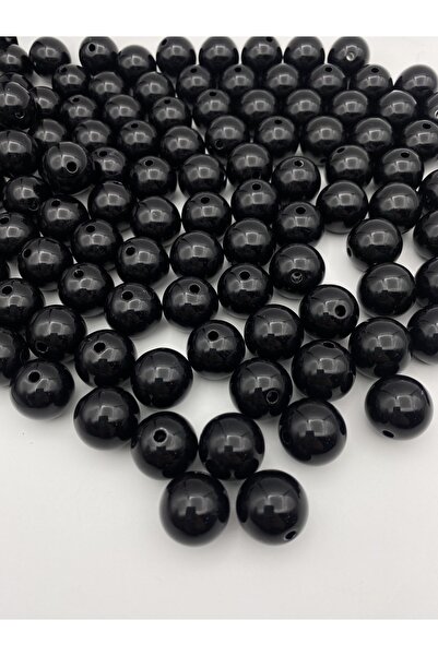 Hedef Bijuteri 100gr 20mm Siyah Renk Lüks / Lüx Kaplama Plastik Inci Boncuk ,...