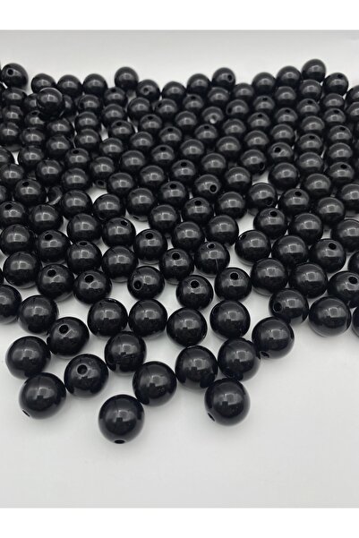 Hedef Bijuteri 100 جرام 14 ملم أسود اللون فاخر / فاخر حبات اللؤلؤ البلاستيكية...